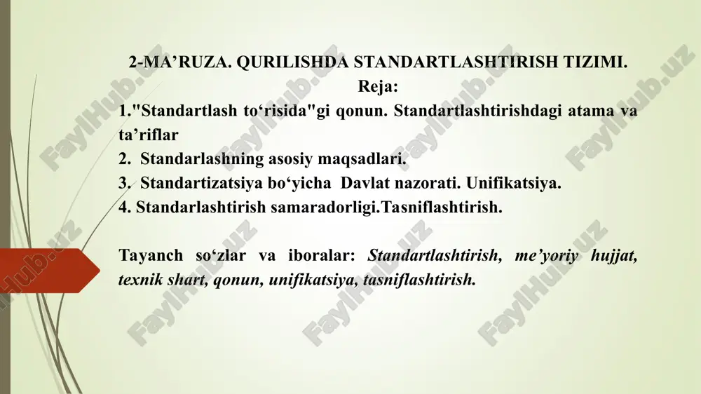standartlashtirish tizimi — PPT