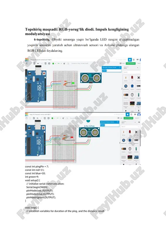 rgb-yorug‘lik diodi. impuls kengligining modulyatsiyasi — DOCX