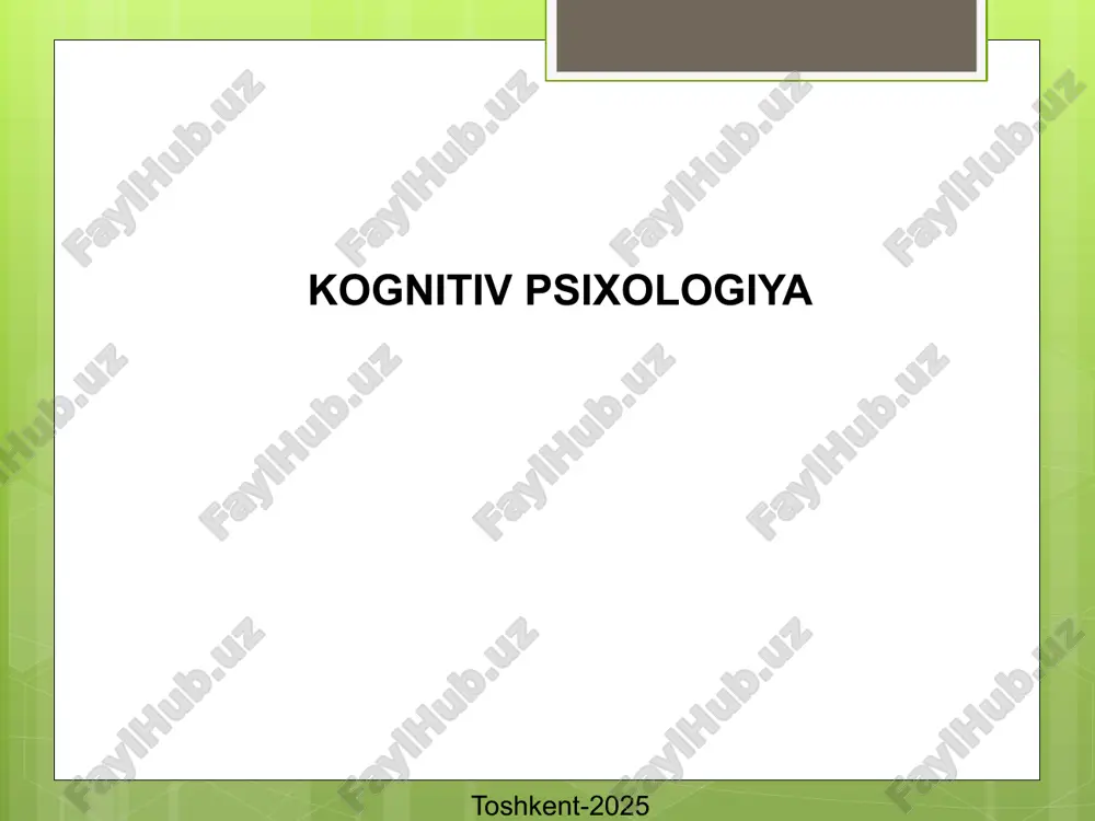 kognitiv psixologiya — PPTX