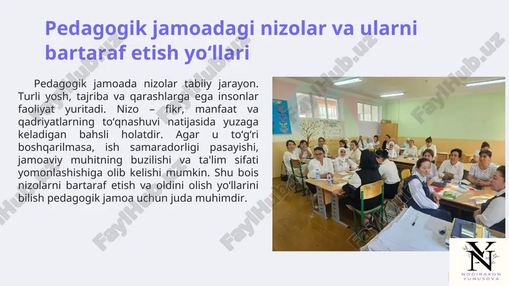 pedagogik jamoadagi nizolar va ularni bartaraf etish yo‘llari — PPT