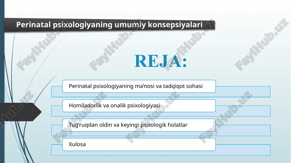 perinatal psixologiyaning umumiy konsepsiyalari — PPTX