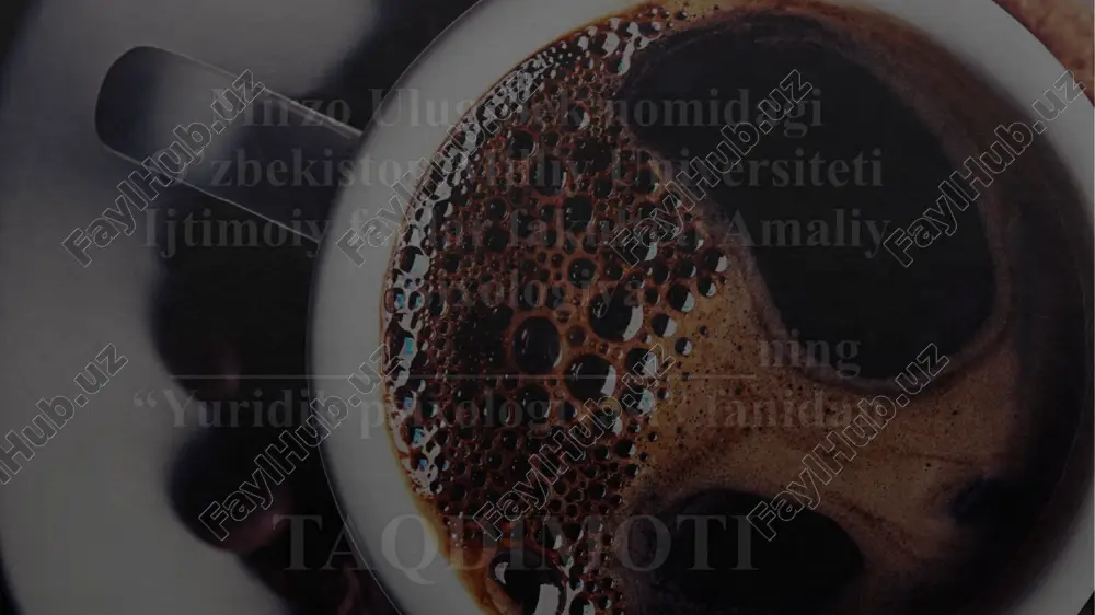 jinoyatchi shaxsning psixologik tahlili va xususiyatlarini o’rganish — PPTX