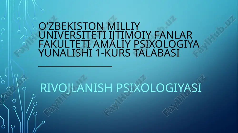 rivojlanish psixologiyasi — PPTX