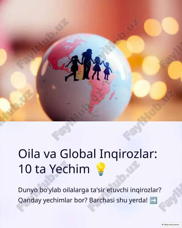 oila va global inqirozlar: 10 ta yechim — PPTX