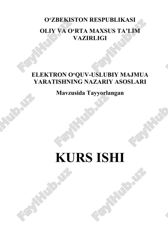 elektron o‘quv-uslubiy majmua yaratishning nazariy asoslari — DOCX