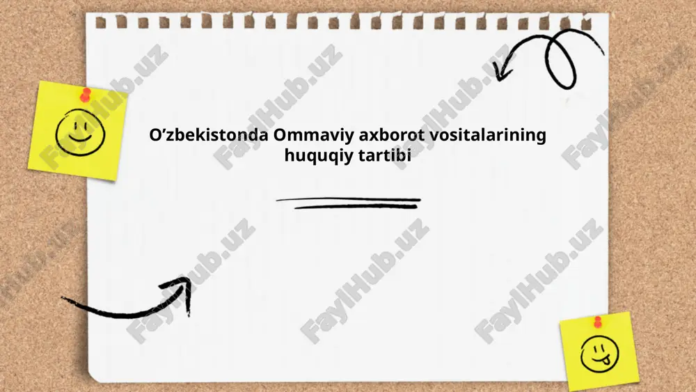 o’zbekistonda ommaviy axborot vositalarining huquqiy tartibi — PPTX
