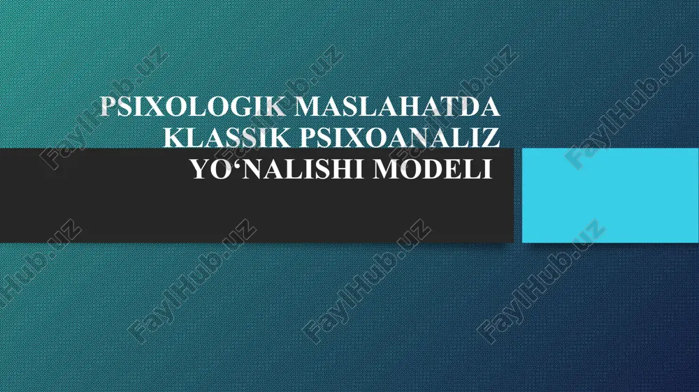 psixoanaliz — PPT