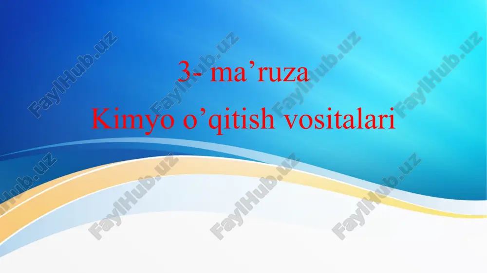 kimyo o’qitish vositalari — PPT