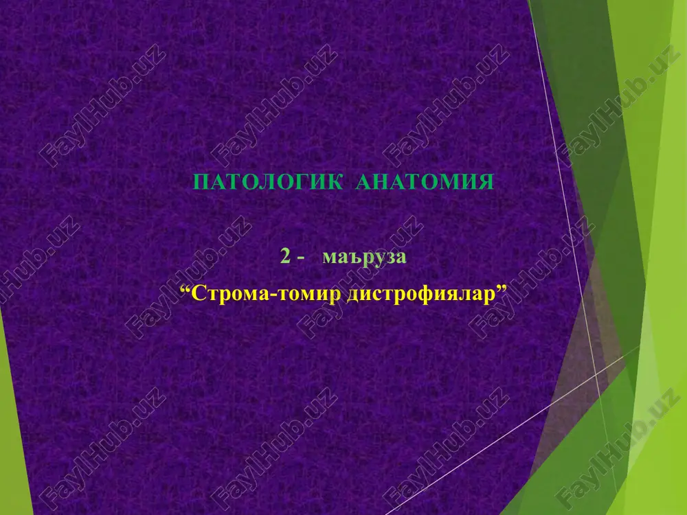 строма-томир дистрофиялар — PPT