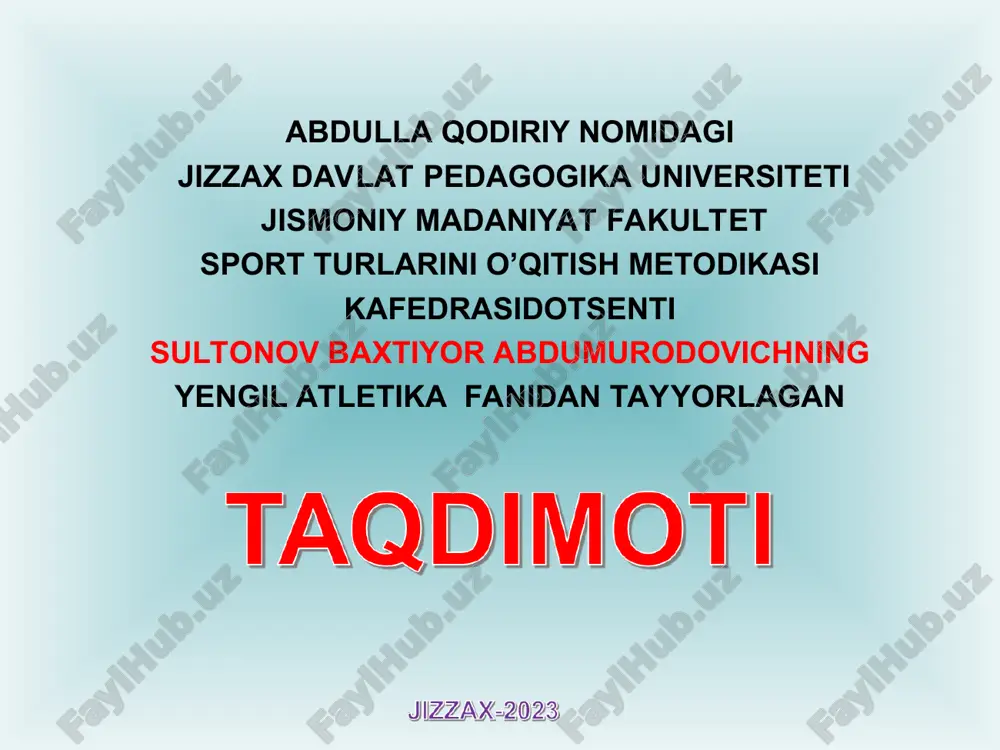 sport turlarini o’qitish metodikasi — PPT