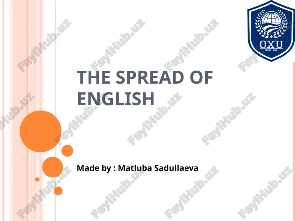 history of english language — PPT
