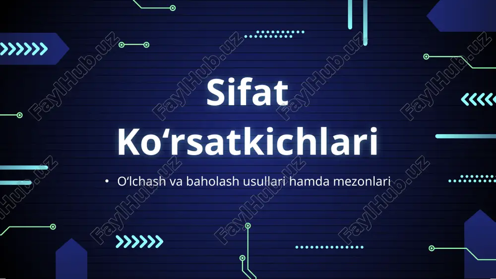 o‘lchash va baholash usullari hamda mezonlari — PPTX