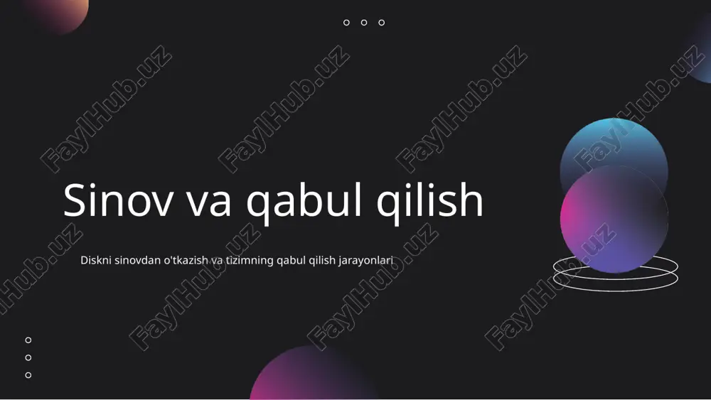sinov va qabul qilish — PPTX