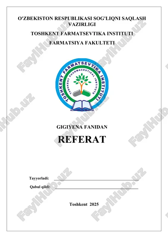 ishchi organlarga shovqin, tebranishning ta'siri. referat 9 bet. — DOC