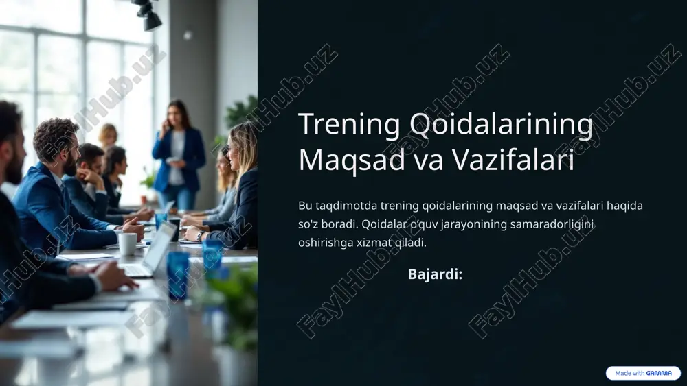 trening qoidalarining maqsad va vazifalari — PPTX