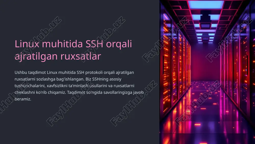 linux muhitida ssh orqali ajratilgan ruxsatlar — PPTX