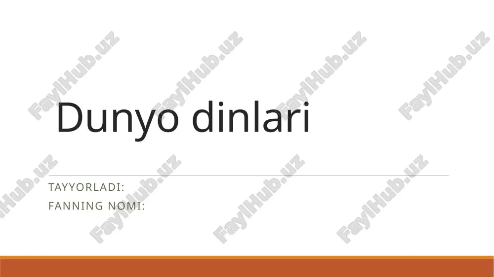 dunyo dinlari — PPTX