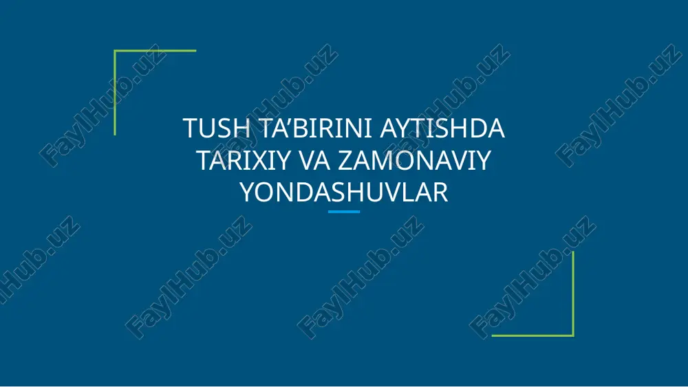 tush ta’birini aytishda tarixiy va zamonaviy yondashuvlar — PPTX
