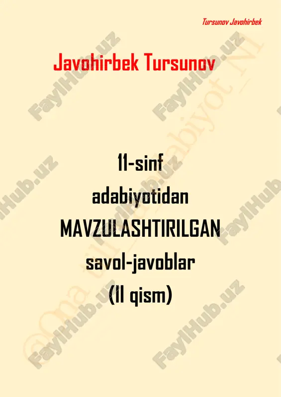 abdurauf fitrat (“abdulfayzxon” fojiasi) savol-javoblar — PDF
