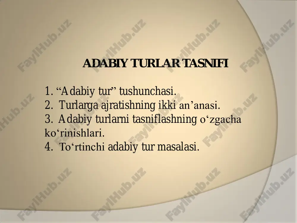 adabiy turlar tasnifi — PDF