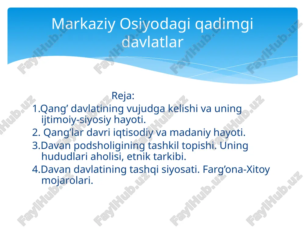 markaziy osiyodagi qadimgi davlatlar — PPTX