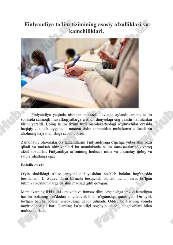 finlyandiya ta'lim tizimi — DOCX