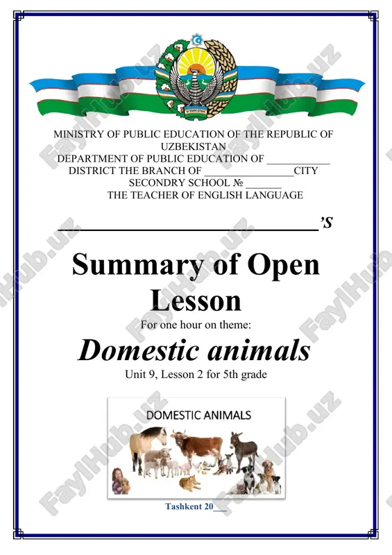 ingliz tili ochiq dars — DOCX