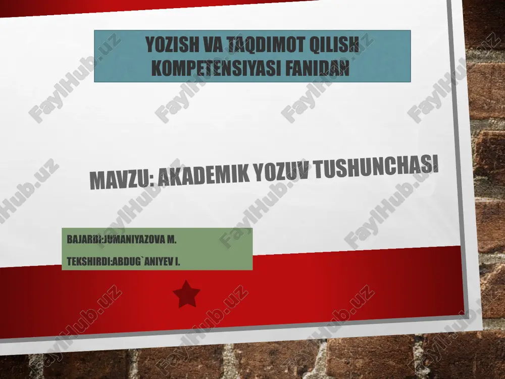 akademik yozuv tushunchasi — PPTX