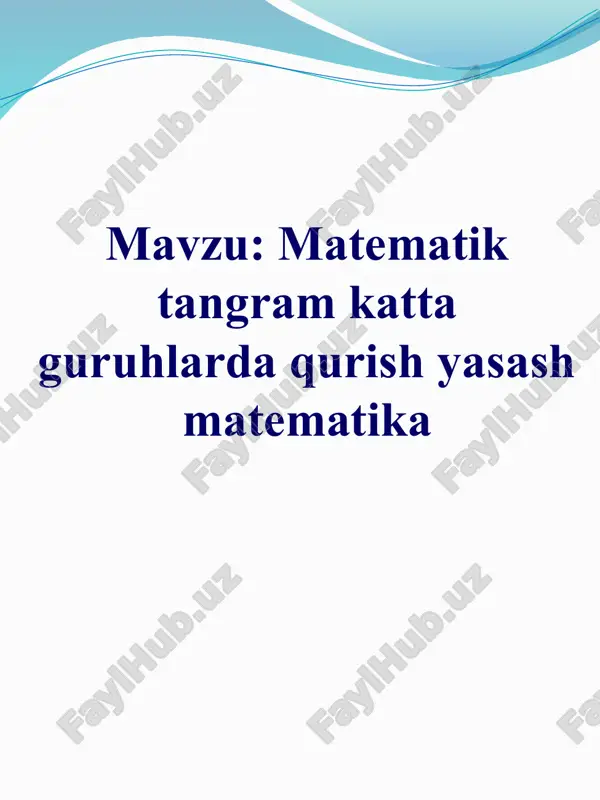 matematik tangram katta guruhlarda qurish yasash matematika — PPTX