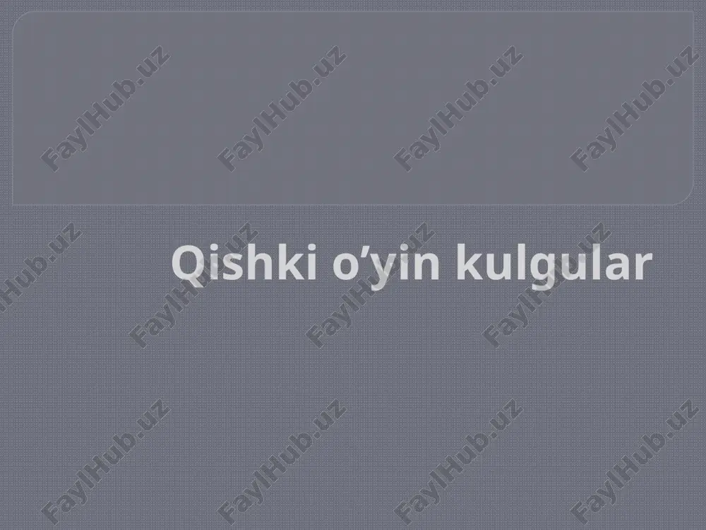 qishki o’yin kulgular — PPTX