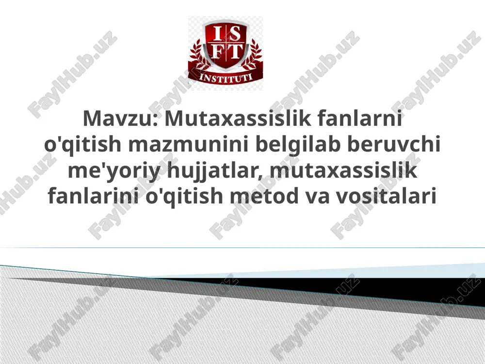 ta'lim metodlari va vositalari — PPTX