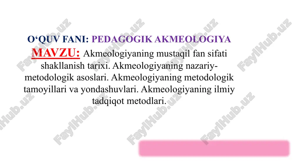 pedagogik akmeologiya — PPTX