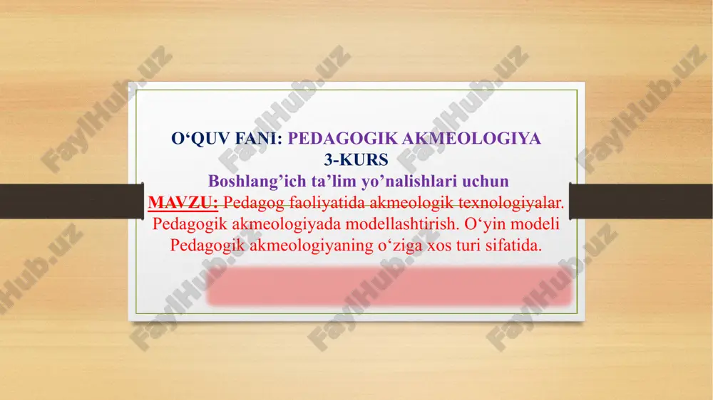 pedagogik akmeologiya — PPTX