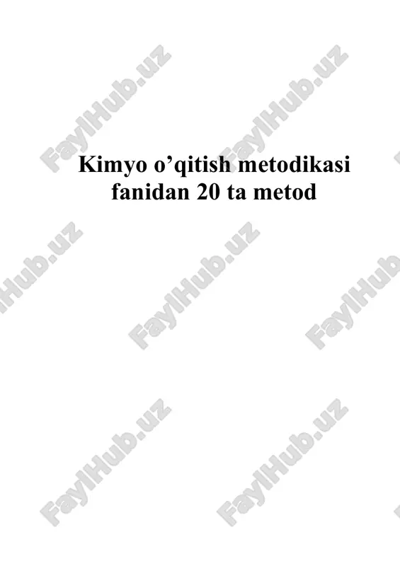 kimyo o’qitish metodikasi — DOCX