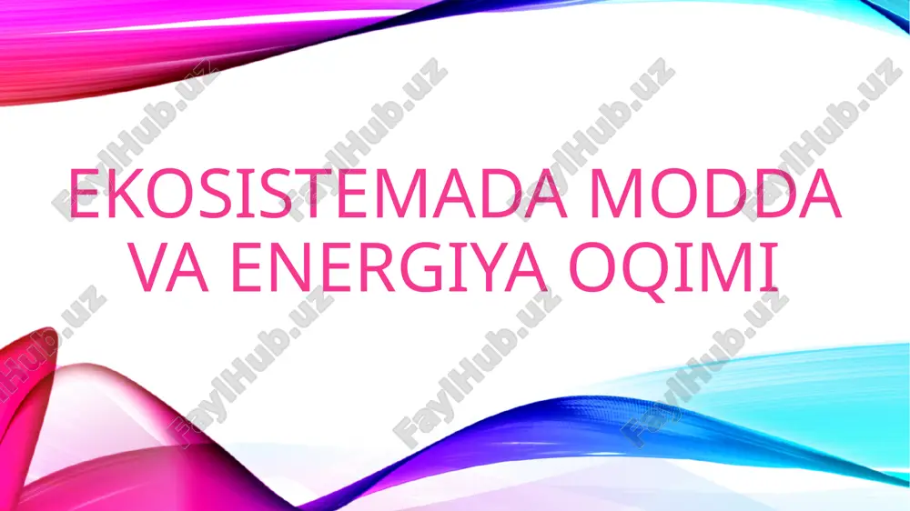 ekosistemada modda va energiya oqimi — PPTX