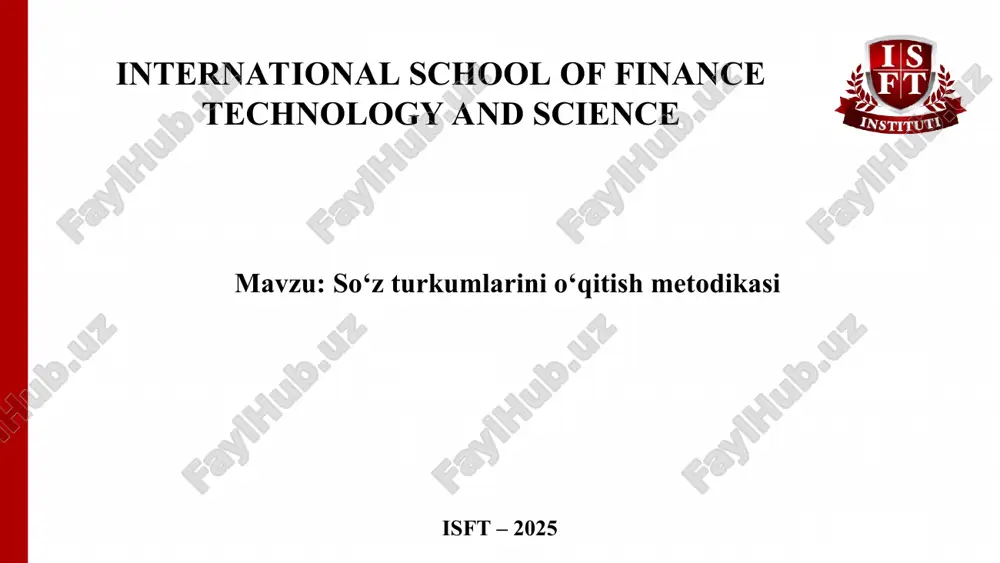 so‘z turkumlarini o‘qitish metodikasi — PPT
