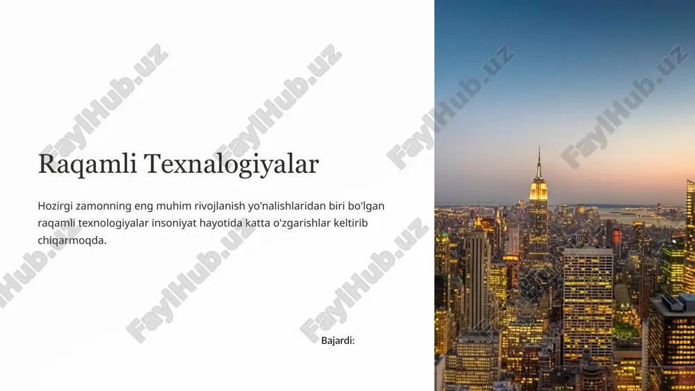 raqamli texnologiyalar — PPTX