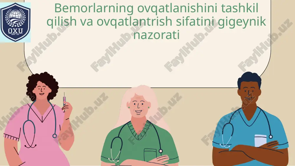 ovqatlanish sifati va gigiyenik nazorati — PPTX