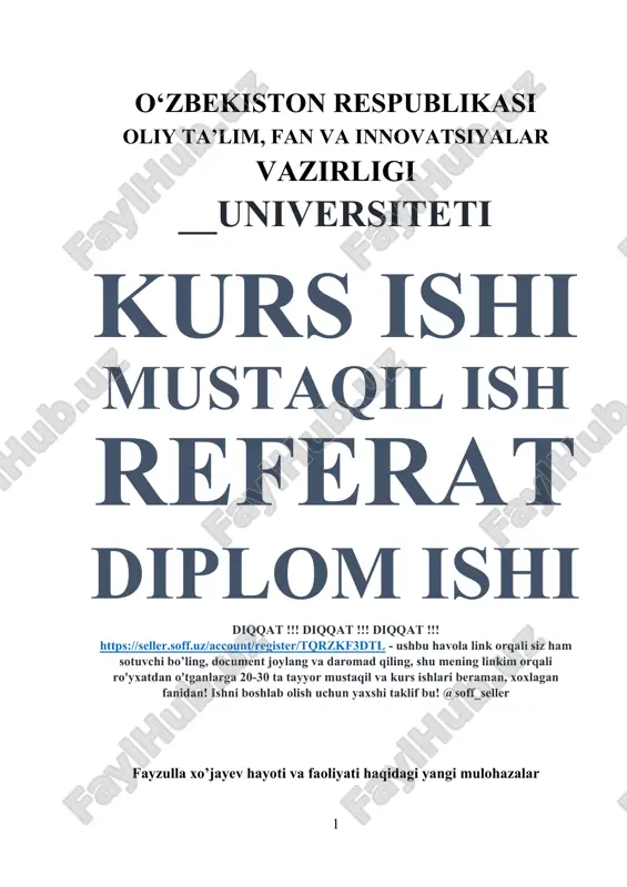 fayzulla xo'jayev hayoti va faoliyati haqidagi yangi mulohazalar — DOCX