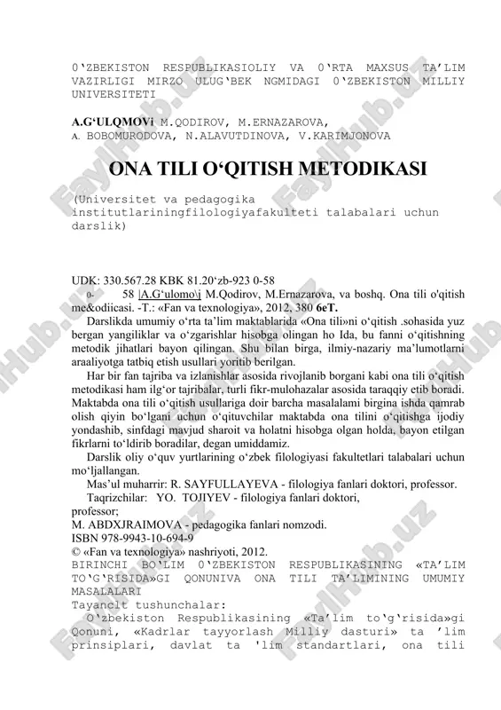ona tili o‘qitish metodikasi — DOCX