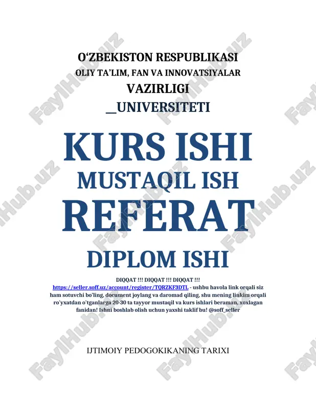 ijtimoiy pedagogikaning tarixi — DOCX