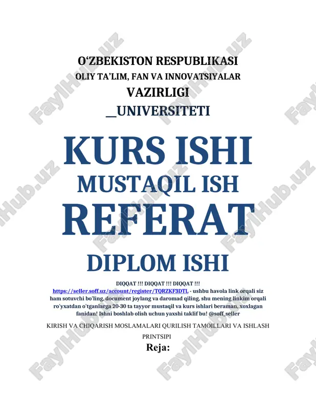 kirish va chiqarish moslamalari — DOCX
