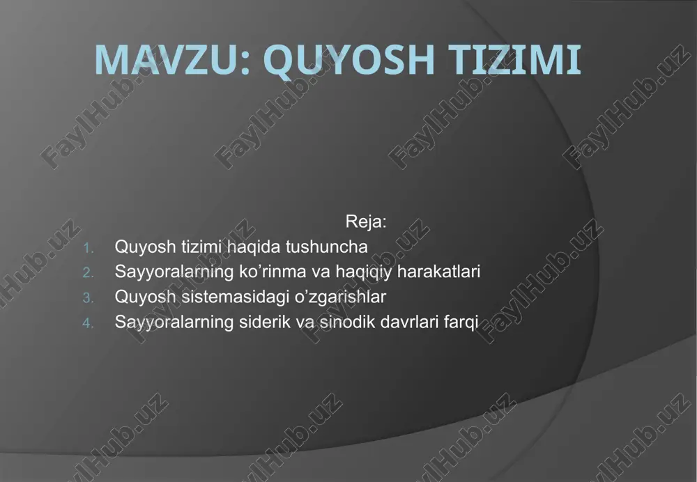quyosh tizimi — PPTX