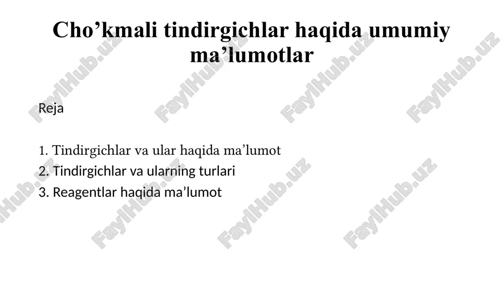 tindirgichlar haqida umumiy ma’lumotlar — PPTX
