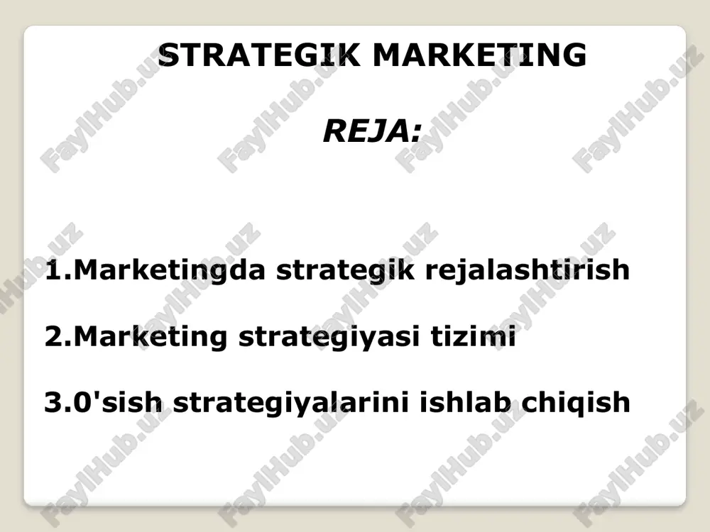 strategik marketing — PPTX