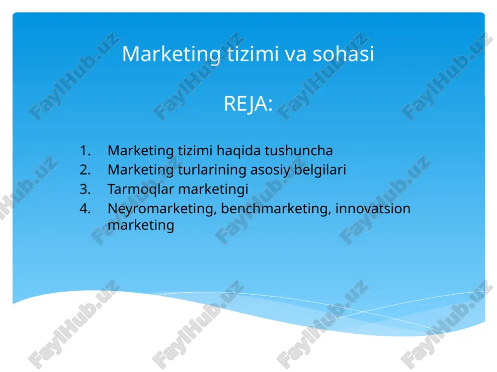 marketing tizimi va sohasi — PPTX