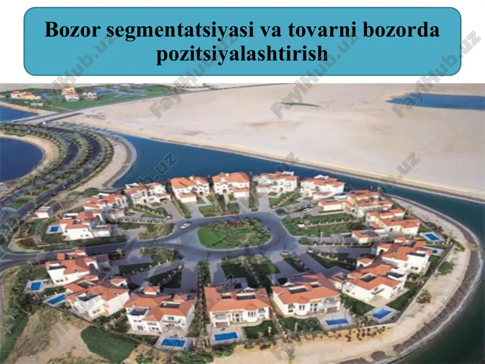 bozor segmentatsiyasi asoslari — PPTX
