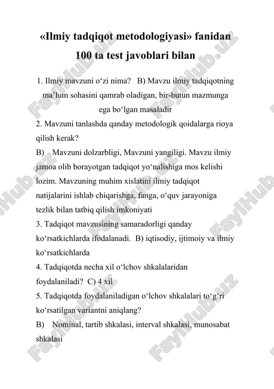 ilmiy tadqiqot metodologiyasi — DOCX