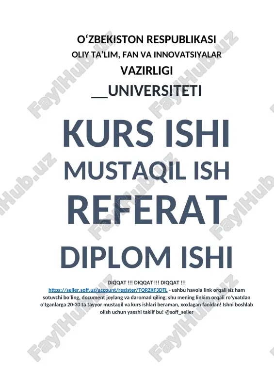yog'och materiallar va ularning ishlatilish metodlari — DOCX