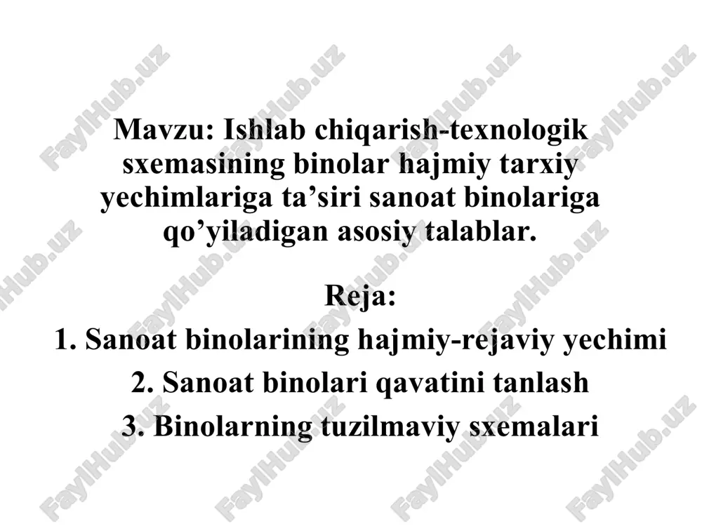 ishlab chiqarish-texnologik sxemasi — PPT